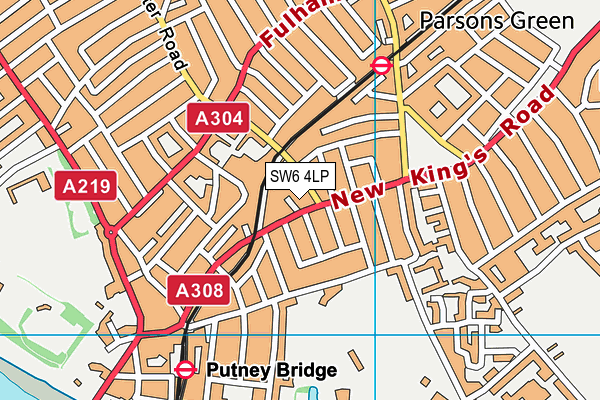 SW6 4LP map - OS VectorMap District (Ordnance Survey)