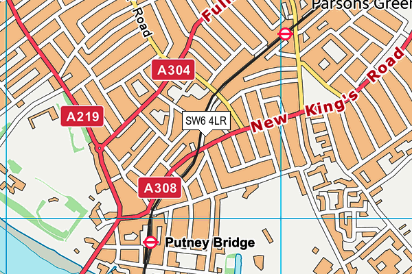 SW6 4LR map - OS VectorMap District (Ordnance Survey)