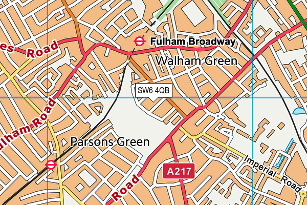 SW6 4QB map - OS VectorMap District (Ordnance Survey)