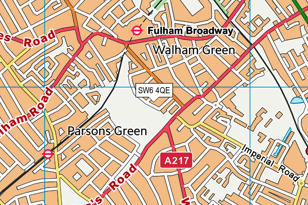 SW6 4QE map - OS VectorMap District (Ordnance Survey)