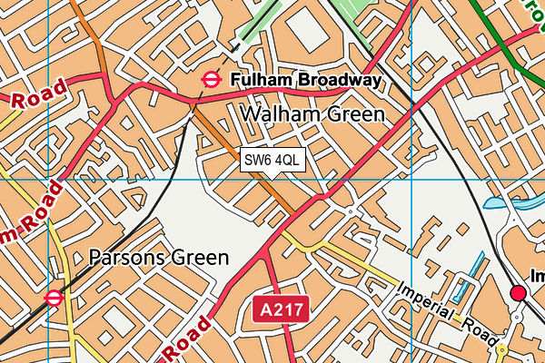 SW6 4QL map - OS VectorMap District (Ordnance Survey)