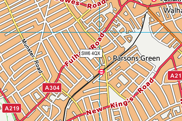 SW6 4QX map - OS VectorMap District (Ordnance Survey)