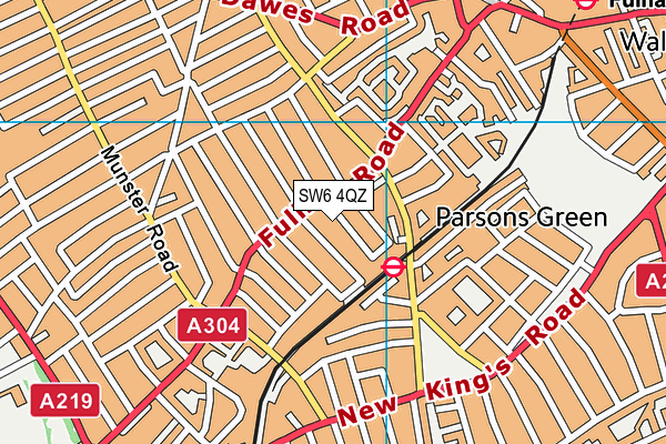 SW6 4QZ map - OS VectorMap District (Ordnance Survey)