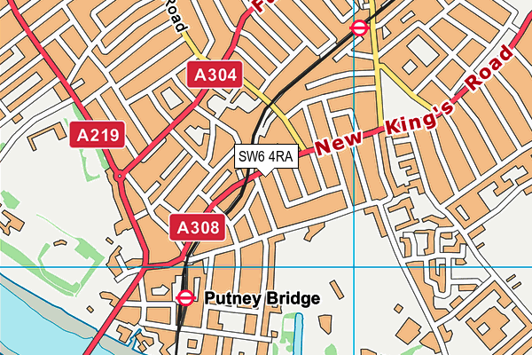 SW6 4RA map - OS VectorMap District (Ordnance Survey)