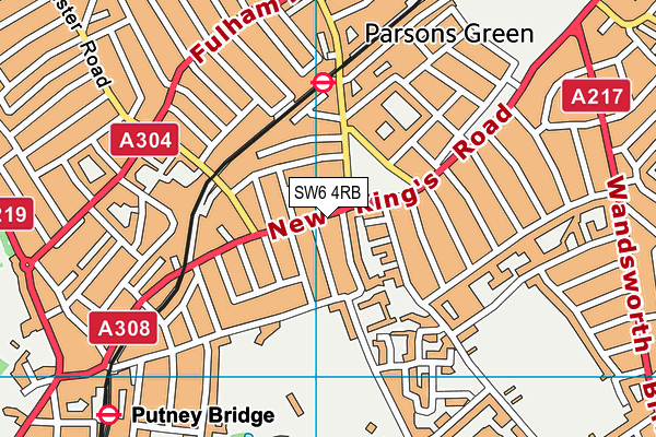 SW6 4RB map - OS VectorMap District (Ordnance Survey)