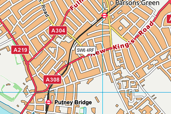 SW6 4RF map - OS VectorMap District (Ordnance Survey)