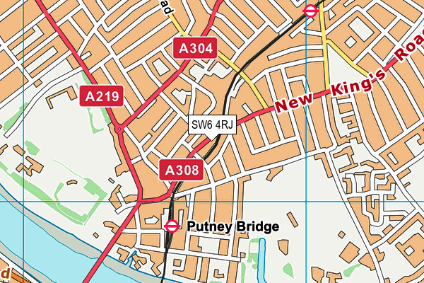 SW6 4RJ map - OS VectorMap District (Ordnance Survey)