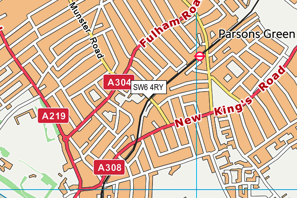 SW6 4RY map - OS VectorMap District (Ordnance Survey)