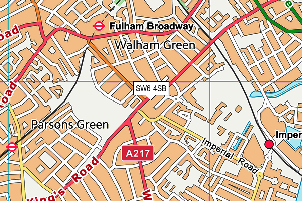 SW6 4SB map - OS VectorMap District (Ordnance Survey)