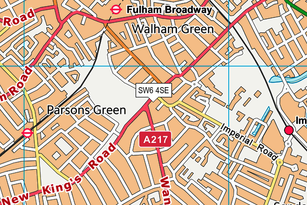 SW6 4SE map - OS VectorMap District (Ordnance Survey)