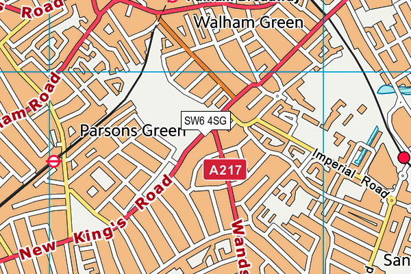 SW6 4SG map - OS VectorMap District (Ordnance Survey)