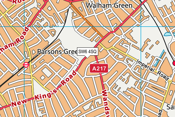 SW6 4SQ map - OS VectorMap District (Ordnance Survey)