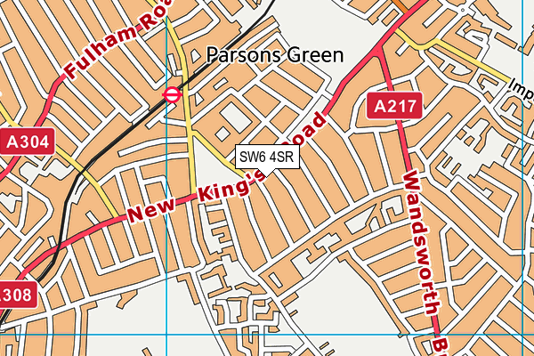 SW6 4SR map - OS VectorMap District (Ordnance Survey)