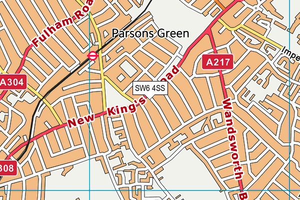 SW6 4SS map - OS VectorMap District (Ordnance Survey)