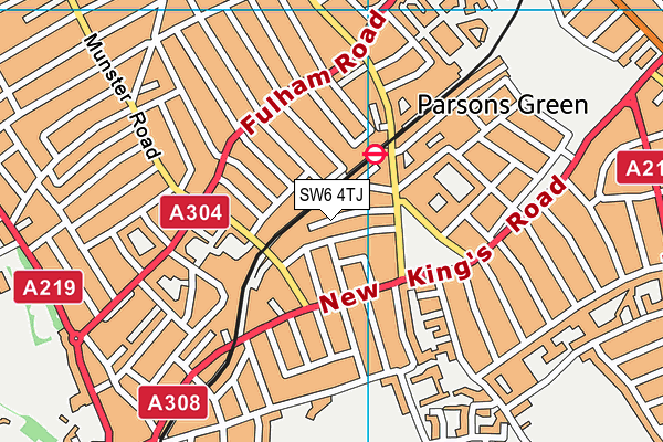 SW6 4TJ map - OS VectorMap District (Ordnance Survey)