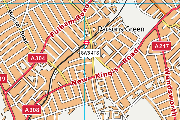 SW6 4TS map - OS VectorMap District (Ordnance Survey)