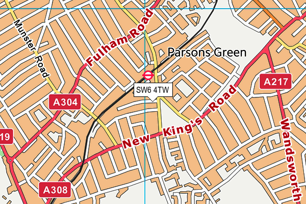 SW6 4TW map - OS VectorMap District (Ordnance Survey)