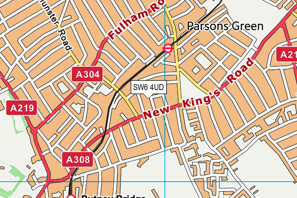 SW6 4UD map - OS VectorMap District (Ordnance Survey)