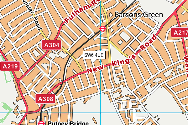 SW6 4UE map - OS VectorMap District (Ordnance Survey)