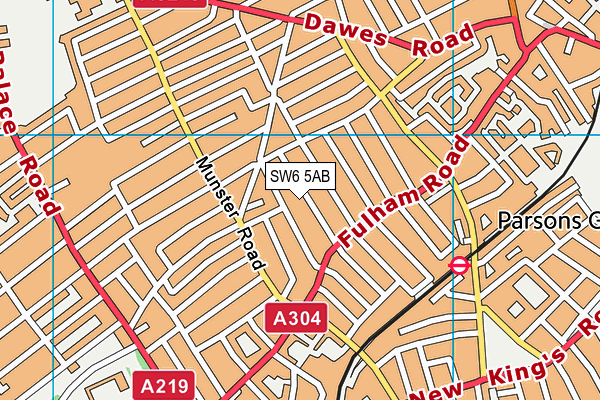 SW6 5AB map - OS VectorMap District (Ordnance Survey)