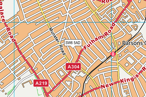 SW6 5AD map - OS VectorMap District (Ordnance Survey)