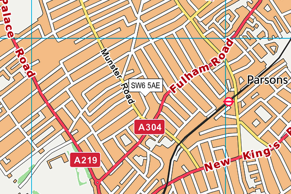 SW6 5AE map - OS VectorMap District (Ordnance Survey)