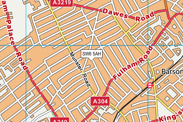 SW6 5AH map - OS VectorMap District (Ordnance Survey)