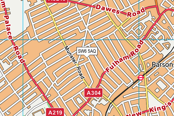 SW6 5AQ map - OS VectorMap District (Ordnance Survey)