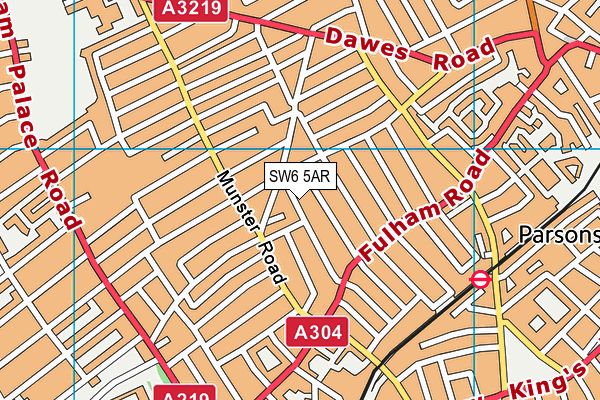 SW6 5AR map - OS VectorMap District (Ordnance Survey)