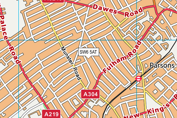 SW6 5AT map - OS VectorMap District (Ordnance Survey)