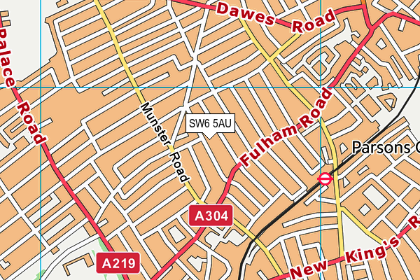 SW6 5AU map - OS VectorMap District (Ordnance Survey)