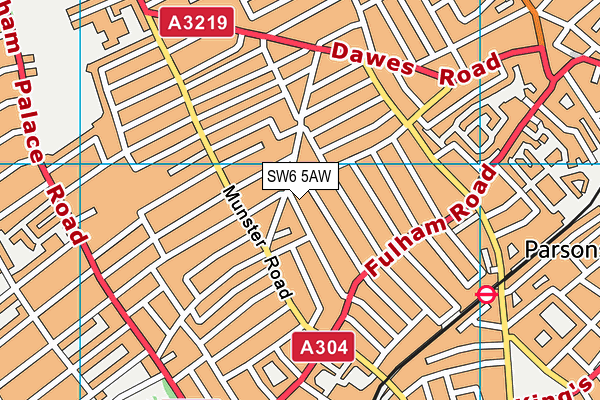 SW6 5AW map - OS VectorMap District (Ordnance Survey)