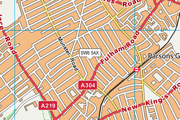 SW6 5AX map - OS VectorMap District (Ordnance Survey)