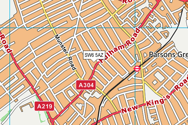 SW6 5AZ map - OS VectorMap District (Ordnance Survey)