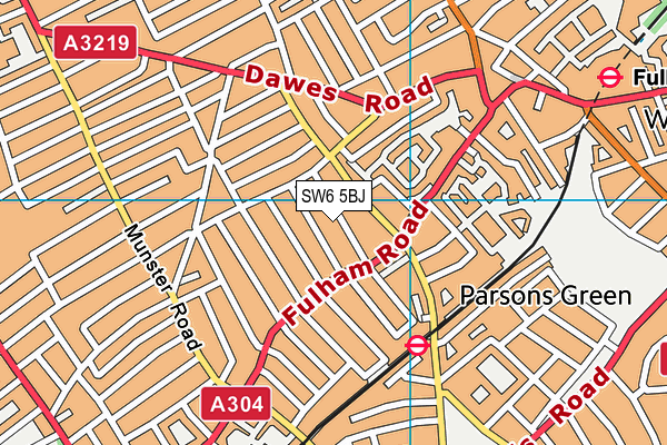 SW6 5BJ map - OS VectorMap District (Ordnance Survey)