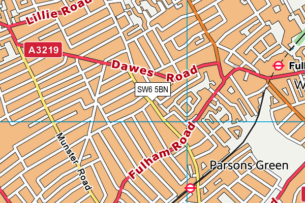 SW6 5BN map - OS VectorMap District (Ordnance Survey)