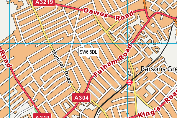 SW6 5DL map - OS VectorMap District (Ordnance Survey)