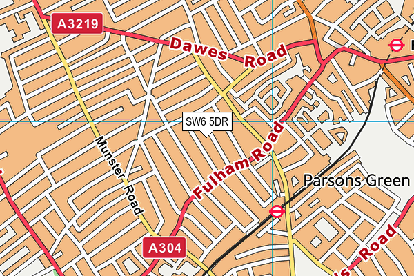 SW6 5DR map - OS VectorMap District (Ordnance Survey)