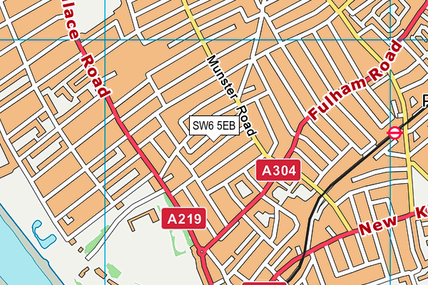 SW6 5EB map - OS VectorMap District (Ordnance Survey)