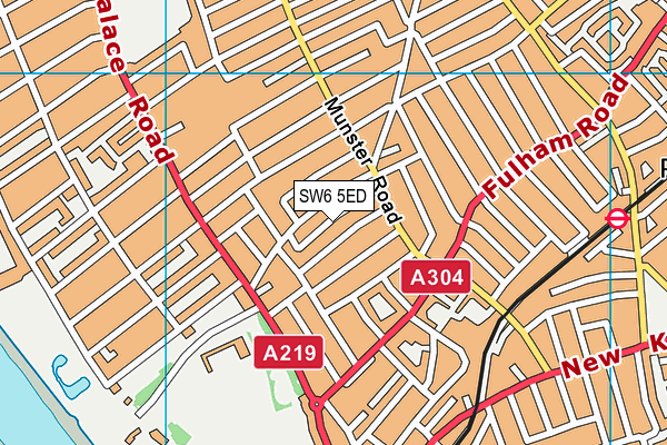 SW6 5ED map - OS VectorMap District (Ordnance Survey)
