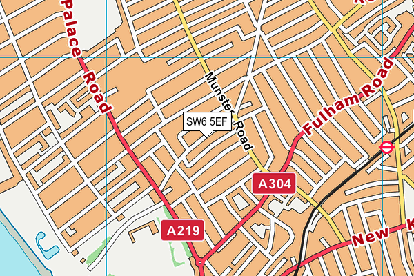 SW6 5EF map - OS VectorMap District (Ordnance Survey)