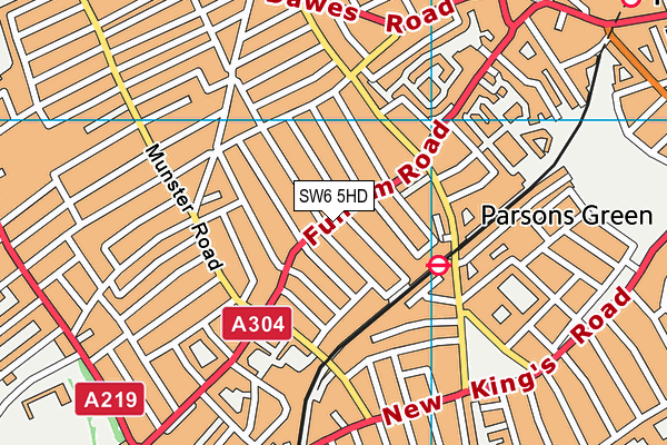 SW6 5HD map - OS VectorMap District (Ordnance Survey)