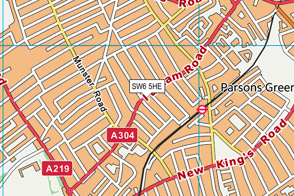 SW6 5HE map - OS VectorMap District (Ordnance Survey)