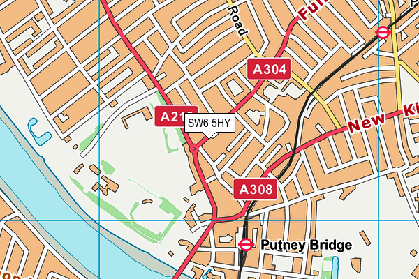 SW6 5HY map - OS VectorMap District (Ordnance Survey)