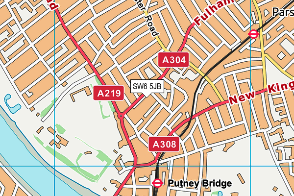 SW6 5JB map - OS VectorMap District (Ordnance Survey)