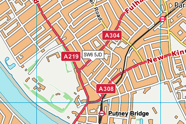 SW6 5JD map - OS VectorMap District (Ordnance Survey)