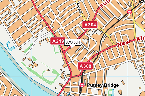 SW6 5JH map - OS VectorMap District (Ordnance Survey)