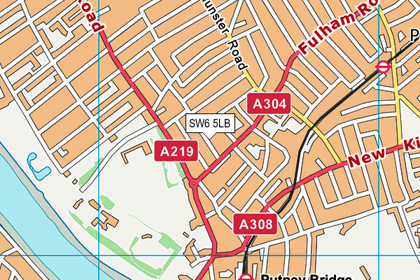 SW6 5LB map - OS VectorMap District (Ordnance Survey)