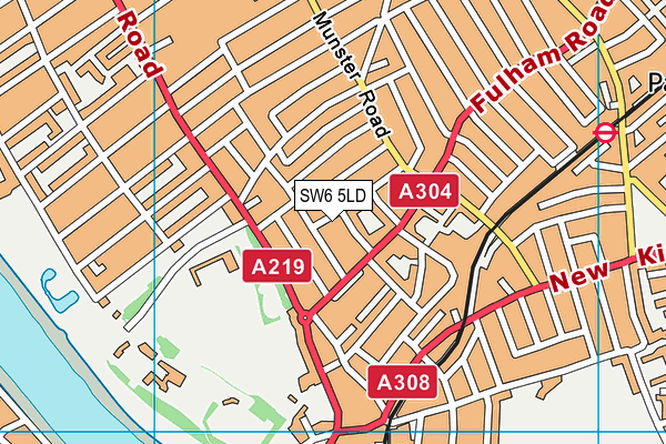 SW6 5LD map - OS VectorMap District (Ordnance Survey)