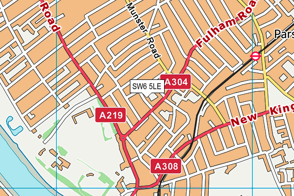 SW6 5LE map - OS VectorMap District (Ordnance Survey)